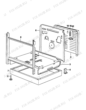 Взрыв-схема плиты (духовки) Electrolux EM646W1 - Схема узла Internal panels